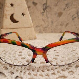 ALAIN MIKLI EYEGLASSES FRAMES METAL PLASTIC COMBO AL1193 RAINBOW TORTOISE #1071